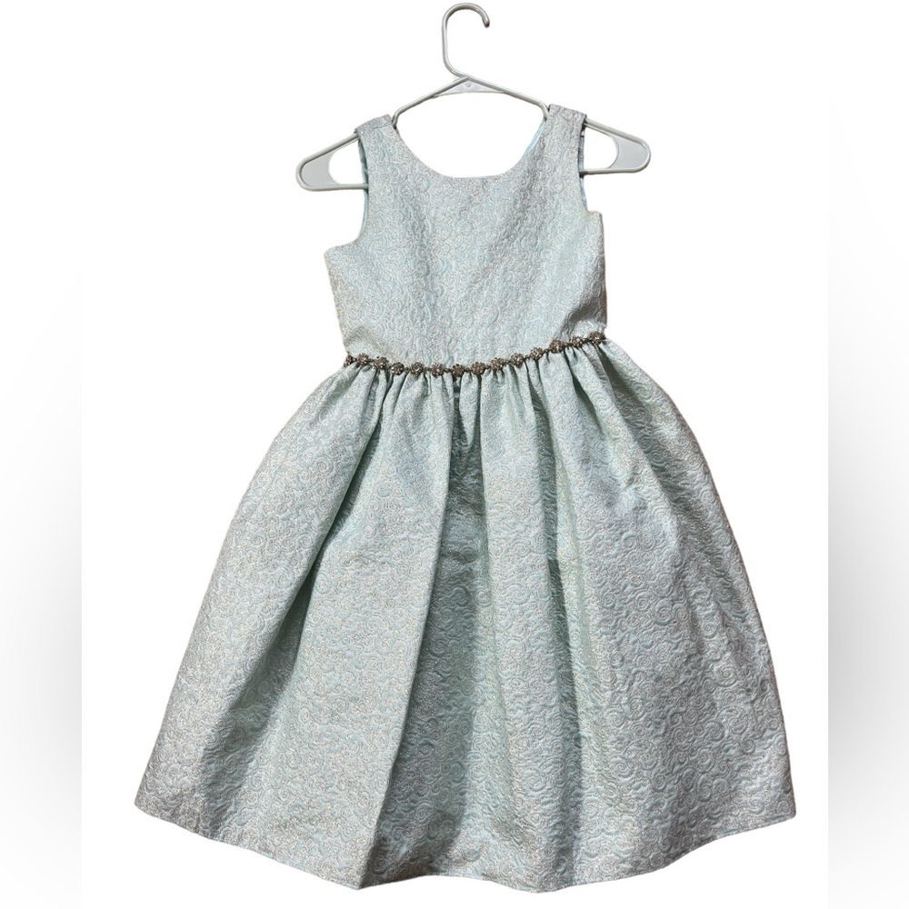 American Princess girls formal teal dress with gold accents Size 12
